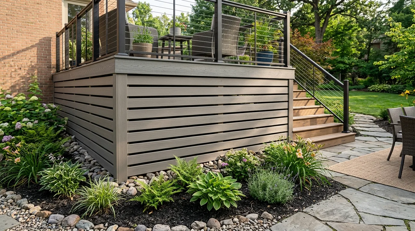 Horizontal Wood Slat Skirting